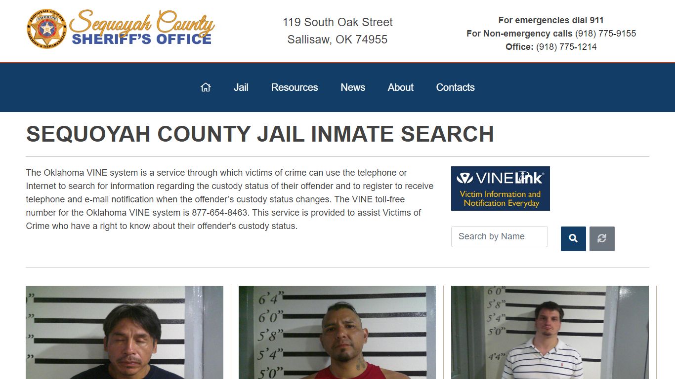 Inmate Search - Sequoyah County Sheriff's Office